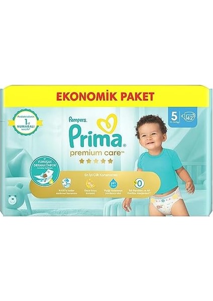 Prima Bebek Bezi Premium Care 5 Numara 42 Adet Ekonomik Paket modelleri