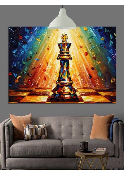 Siyah Beyaz Satranç Taşı Dekoratif Kanvas - Mdf Ahşap Tablo indirimleri