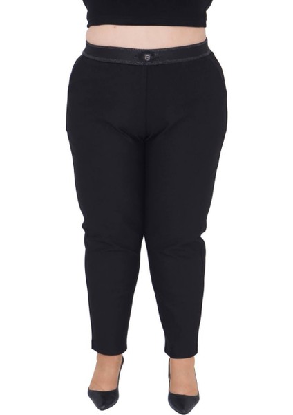 Ekstra Battal Dar Paça Toparlayıcı Yüksek Belli Paçası Fermuarlı Beli Lastikli Kadın Pantolon fiyatları