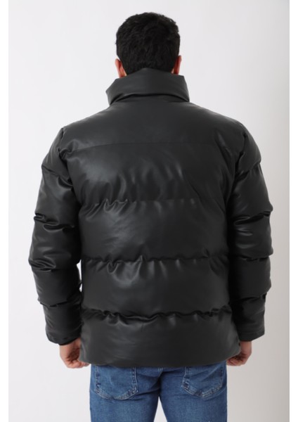 Geniş Dikişli Suni Deri Şişme Mont Pldp 3020_50482 fırsatları