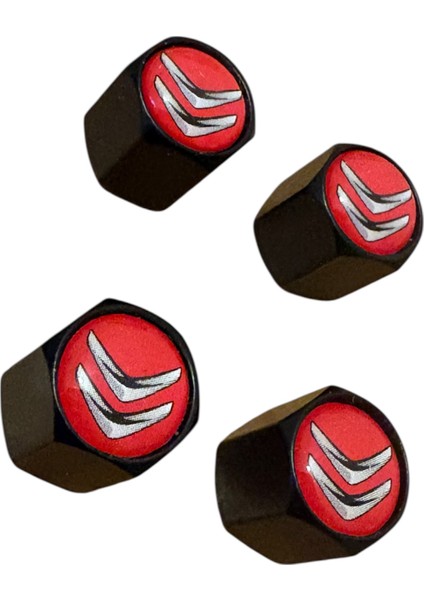 Cıtreon Logo Metal Kırmızı Renk 4 Adet Sibop Kapak