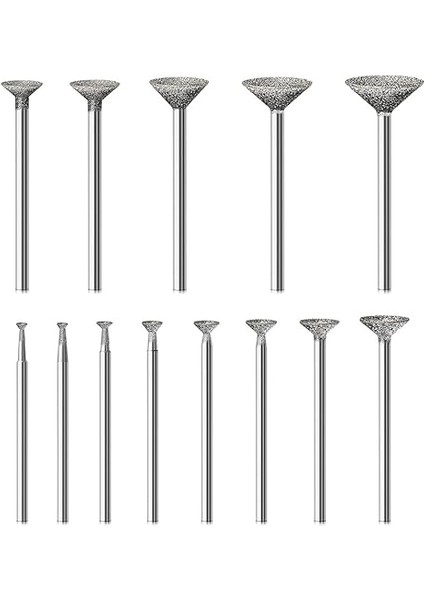 Taş Oyma Seti Elmas Çapak Uçları ile Uyumlu Için, 13 Adet Parlatma Kitleri Döner Araçları Aksesuarları