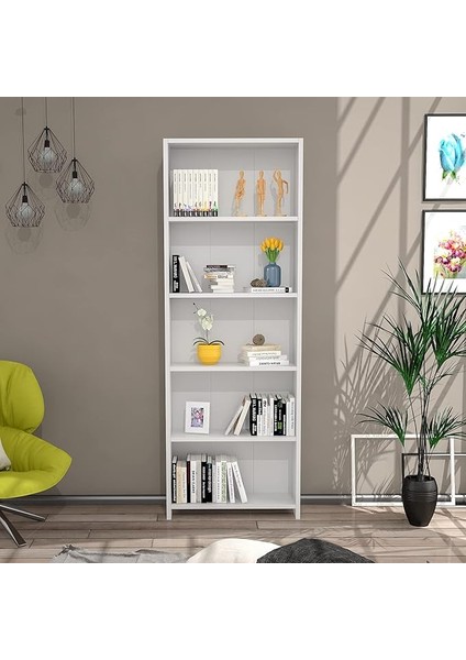 Mobilya Melisa 5 Raflı Kitaplık Beyaz