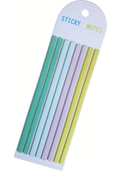 Post-It Sticky Notes Şeffaf Renkli Yapışkan Postit Not Kağıdı Etiketi Uzun Şeritler (Renk 5)