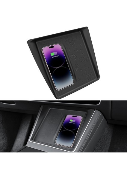 Tesla Model Y Juniper Için Uyumlu Kablosuz Sarj Bölmesi Kaydırmaz Slikon Kaplama fiyatları