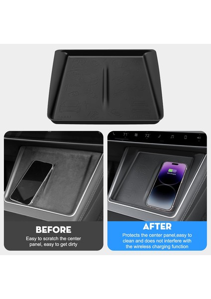 Tesla Model Y Juniper Için Uyumlu Kablosuz Sarj Bölmesi Kaydırmaz Slikon Kaplama fırsatları