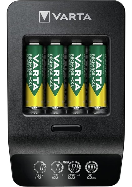 Akü Şarj Cihazı, 4 x Aa 2100 Mah Dahil, Şarj Edilebilir Aa/aaa, LCD Smart Charger+ Için, Tek Yuvalı Şarj, 2 Mod: Şarj, Tazeleme