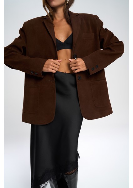 Orsina Yırtmaç Detaylı Kahve Blazer fırsatları