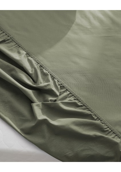 Manon King Size Plus %100 Pamuk Ranforce Lastikli Çarşaf - Yeşil fırsatları