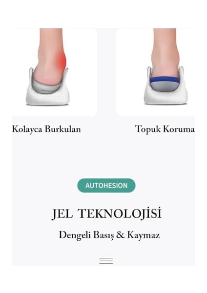 GC19 | Şok Emici Yumuşak Jel, Topuk Desteği, Rahat, Konfor Topuk ve Bilek Ağrıları Için Topuk Pedi (35-40)