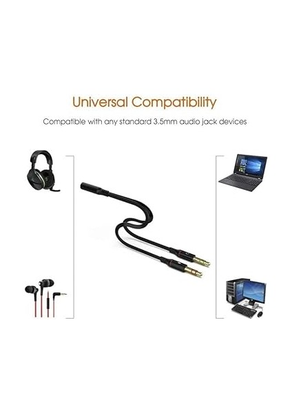 Girişli Kulaklığı Bilgisayara Bağlama, Kulaklık ve Mikrofon Ayırıcı, 1 Dişi 2 Ekek 3.5mm Jak Mikrofonlu Kulaklık Ayırıcı, Çevirici Aux 3.5mm Stereo Dişi x 2 Stereo Erkek Kulaklık Ayırıcı fiyatları