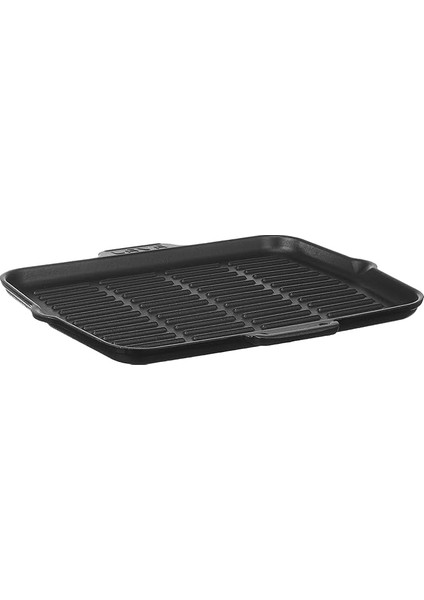 Metal Silikon Sapli Dokum Izgara Tava, 21X30 Cm, Kirmizi