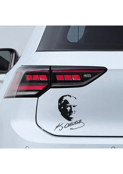 Atatürk Imza Sticker - Atatürk Sticker - Oto Sticker - Araba Sticker - Araç Sticker - 16CM x 20CM
