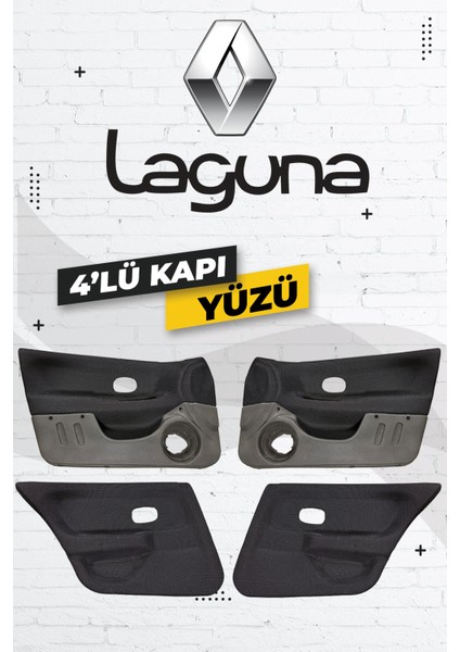 Renault Laguna Cepli Kapı Döşemesi 4’lü Set 1995–2002 Fiber Ön & Arka