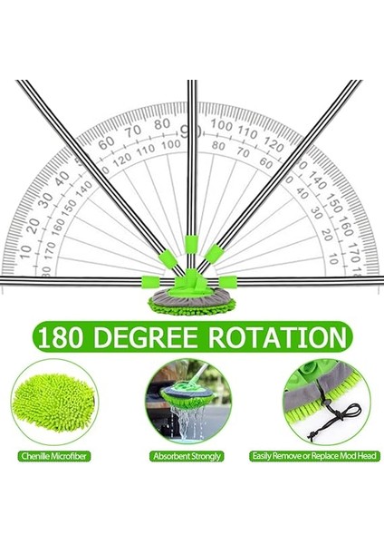 47.5" Araba Yıkama Fırçası Paspas Temizleme Aleti Uzun Saplı Yıkama Detaylandırma Kiti Arabalar Kamyon, Suv, Rv, Römork, Tekne 2'si 1 Arada Şönil Mikrofiber Sünger Silgi Boyaya Zarar Vermez Çiziksiz indirimleri