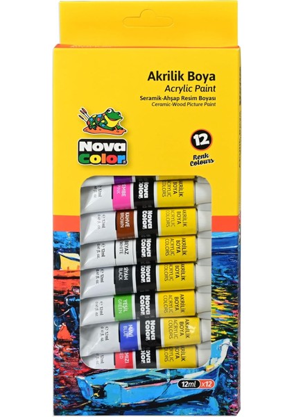 Color Akrilik Boya Tüp 12Lİ
