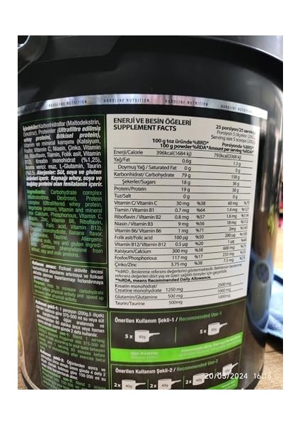 Hardline Pro Gainer Karbonhidrat Tozu - Muz Aromalı, 5000 gr modelleri