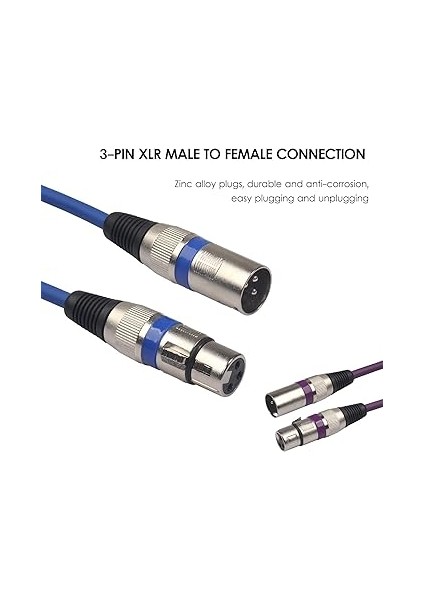 6 Adet 1.5m Xlr Kablo Seti Renkli Mikrofon Kabloları Dmx Sahne Işık Kablosu 3-Pin Erkekten Kadına Karıştırma Spot Işığı Sahne Par Işık Mikrofon Mikser fırsatları