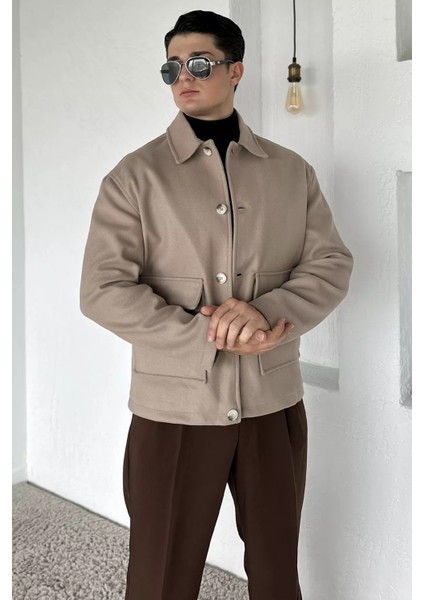 Düğmeli Cep Detaylı Erkek Kaşe Kaban P-00018810 fiyatları