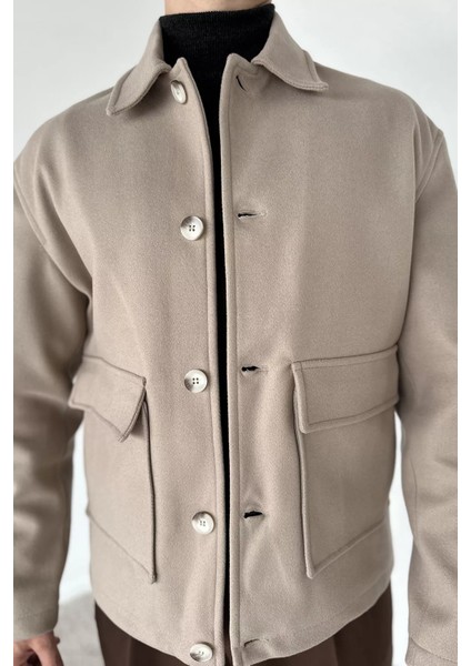 Düğmeli Cep Detaylı Erkek Kaşe Kaban P-00018810 indirimleri