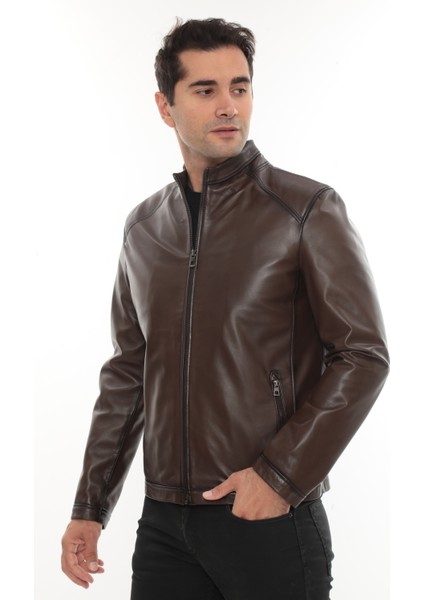 Erkek Hakiki Deri Mont - Sade, Şık ve Klasik Basic Model