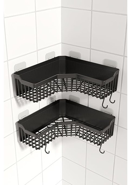 Home Banyor Köşelik Yapışkanlı Banyo Rafı, 2'li Banyo Düzenleyici, Duş Rafı Organizer Şampuanlık, Plastik fiyatları