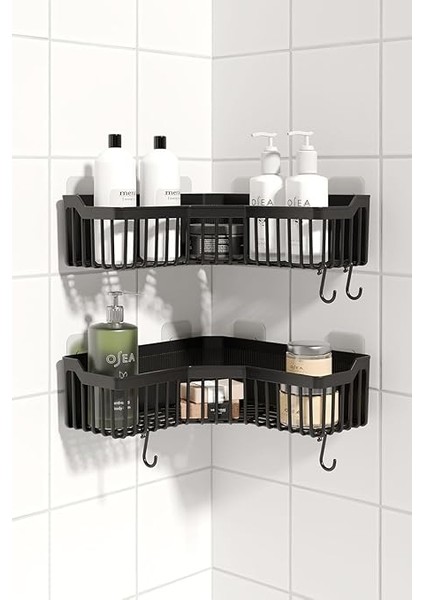 Home Banyor Köşelik Yapışkanlı Banyo Rafı, 2'li Banyo Düzenleyici, Duş Rafı Organizer Şampuanlık, Plastik modelleri