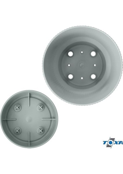 2 Adet Ixora Saksı Dekoratif Tabaklı Drenajlı Çiçek Saksısı (Gri, 2 Litre) indirimleri