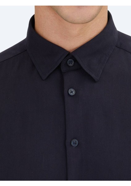 Lacivert Regular Fit Dokuma Casual Gömlek fırsatları
