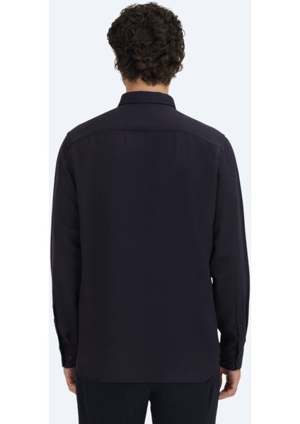 Lacivert Regular Fit Dokuma Casual Gömlek indirimleri