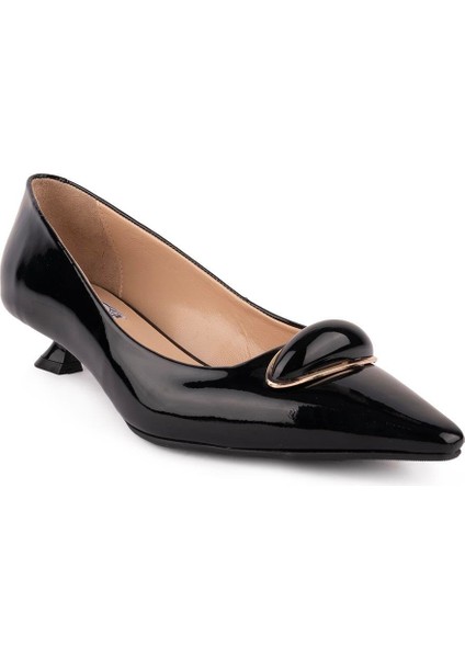 Hakiki Deri Tokalı Rahat Klasik Ayakkabı Siyah Rugan 60451 fiyatları