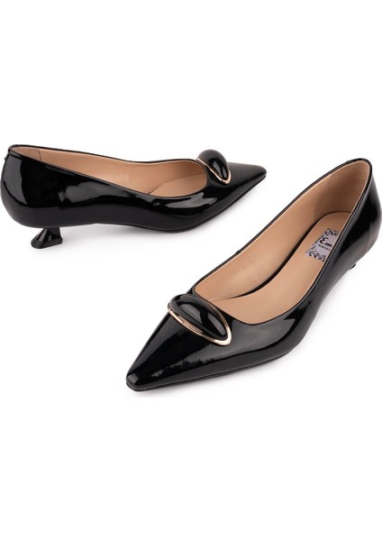 Hakiki Deri Tokalı Rahat Klasik Ayakkabı Siyah Rugan 60451 fırsatları