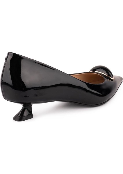 Hakiki Deri Tokalı Rahat Klasik Ayakkabı Siyah Rugan 60451 indirimleri