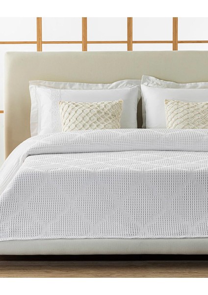 Fiona Pamuklu Çift Kişilik Pike Beyaz