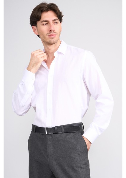 2377 Erkek Uzun Kol Dacron Regular Gömlek Beyaz fiyatları