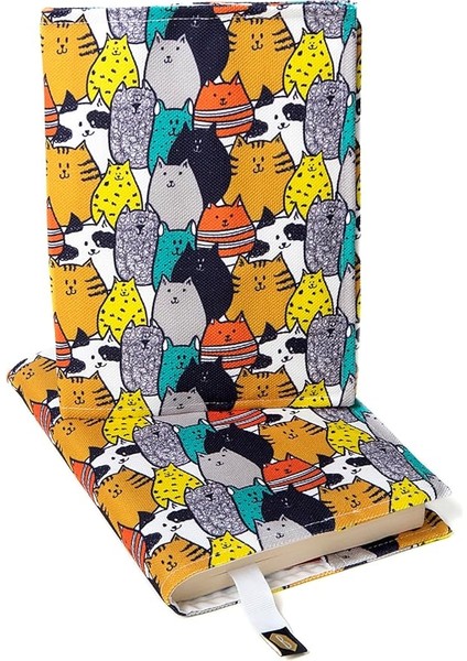 Kitap Kılıfı, Kumaş Kitap Koruyucu, Su Geçirmez, Kitap Kesesi, Kitap Çantası, Kitap Aksesuarı, Yıkanabilir, Kitapseverler Için Hediye, 21 * 31 Cm, Kediler