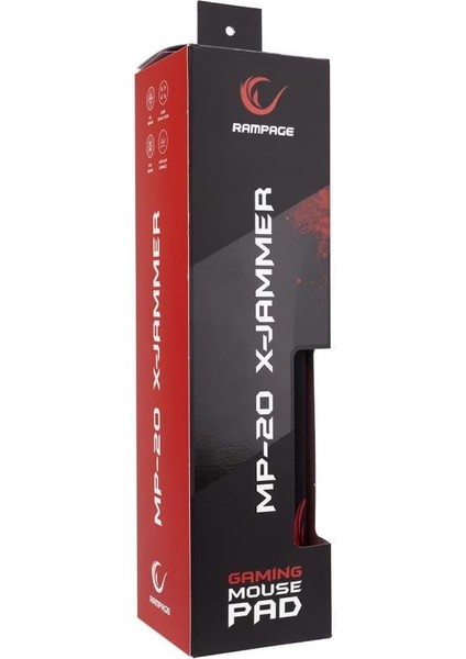 Mp-20 X-Jammer 300X700X3 mm Oyuncu Mouse Pad, Siyah/kırmızı indirimleri