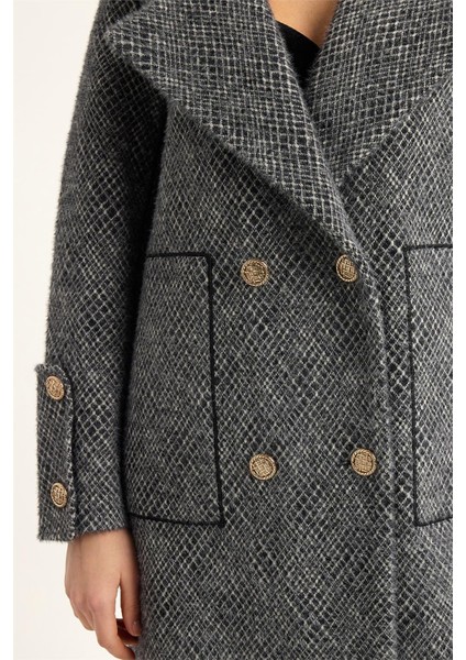 Uzun Çift Taraflı 2 Cepli 4 Düğmeli Kaban fırsatları