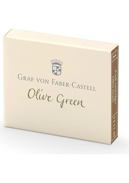 Von Faber-Castell Dolma Kalem Kartuşu 6'lı Zeytin Yeşili