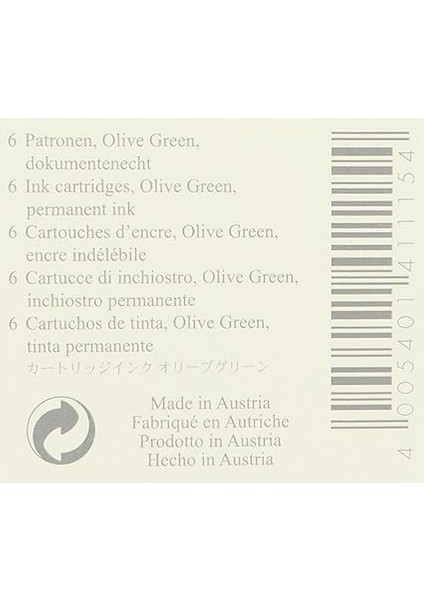 Von Faber-Castell Dolma Kalem Kartuşu 6'lı Zeytin Yeşili modelleri