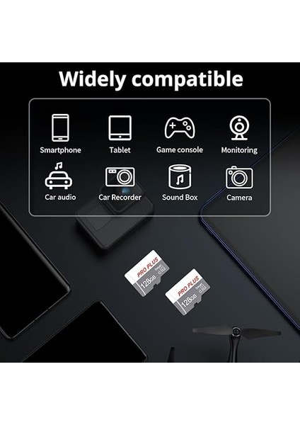 2'li Paket Sd Kartı, 128 Gb, Sd Adaptörlü, Yüksek Hızlı Hafıza Kartı, Sd Kartı Uhs-I, A1, C10, Tf Kartı, Cep Telefonu/kamera (TF183 Beyaz Gri 128 Gb) fiyatları