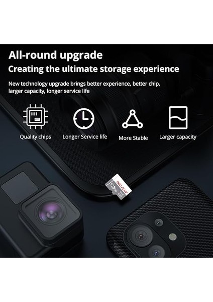 2'li Paket Sd Kartı, 128 Gb, Sd Adaptörlü, Yüksek Hızlı Hafıza Kartı, Sd Kartı Uhs-I, A1, C10, Tf Kartı, Cep Telefonu/kamera (TF183 Beyaz Gri 128 Gb) modelleri