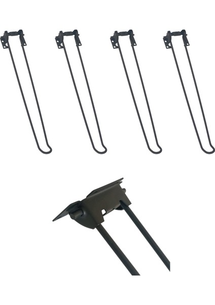 Metal Katlanır Masa Ayakları 4 Adet Metal Başlıklı Mobilya Ayağı Mobilya Hırdavatı