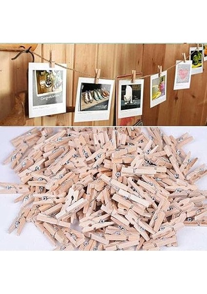 Ahşap Mandal Seti, Fotoğraf ve Süsleme Için, 50 Adet, Doğal fiyatları