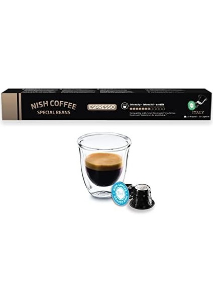 Nish Nespresso Uyumlu Kapsül Kahve 10'lu Set (5x Italy, 5x Ristretto)