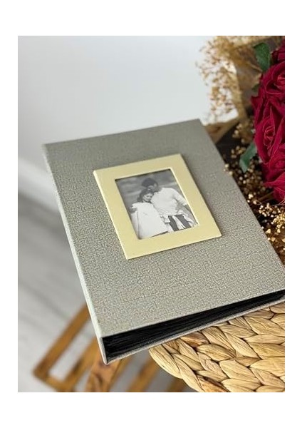 15X21CM 100 Fotoğraf Kapasiteli Lüks Çerçeveli Koton Fotoğraf Albümü modelleri