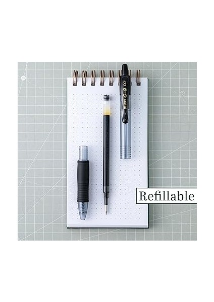 G2 Premium Doldurulabilir ve Geri Çekilebilir Yuvarlak Uçlu Jel Kalemler, Ince Uçlu, Siyah, 8'li Paket (15298) fiyatları