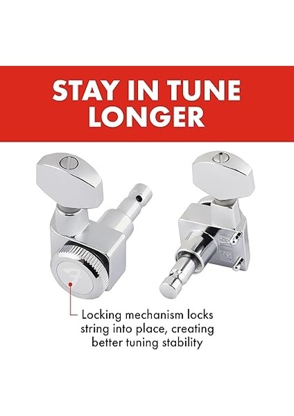 Guitar Tuning Machines Polished Chrome Kilitli Akort Burgusu fiyatları