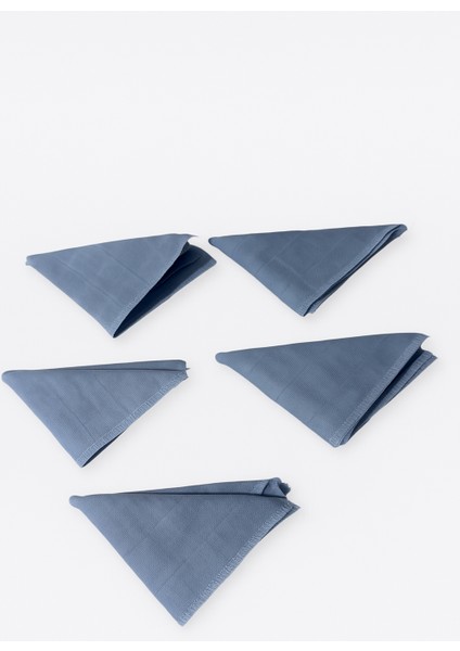 Bebe Mavisi Müslin Ağız Silme Mendili 5'li - %100 Pamuk