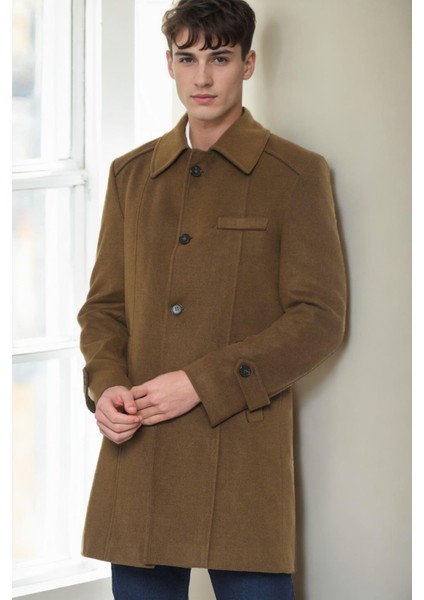 PLT9226 Dewberry Battal Palto-Camel